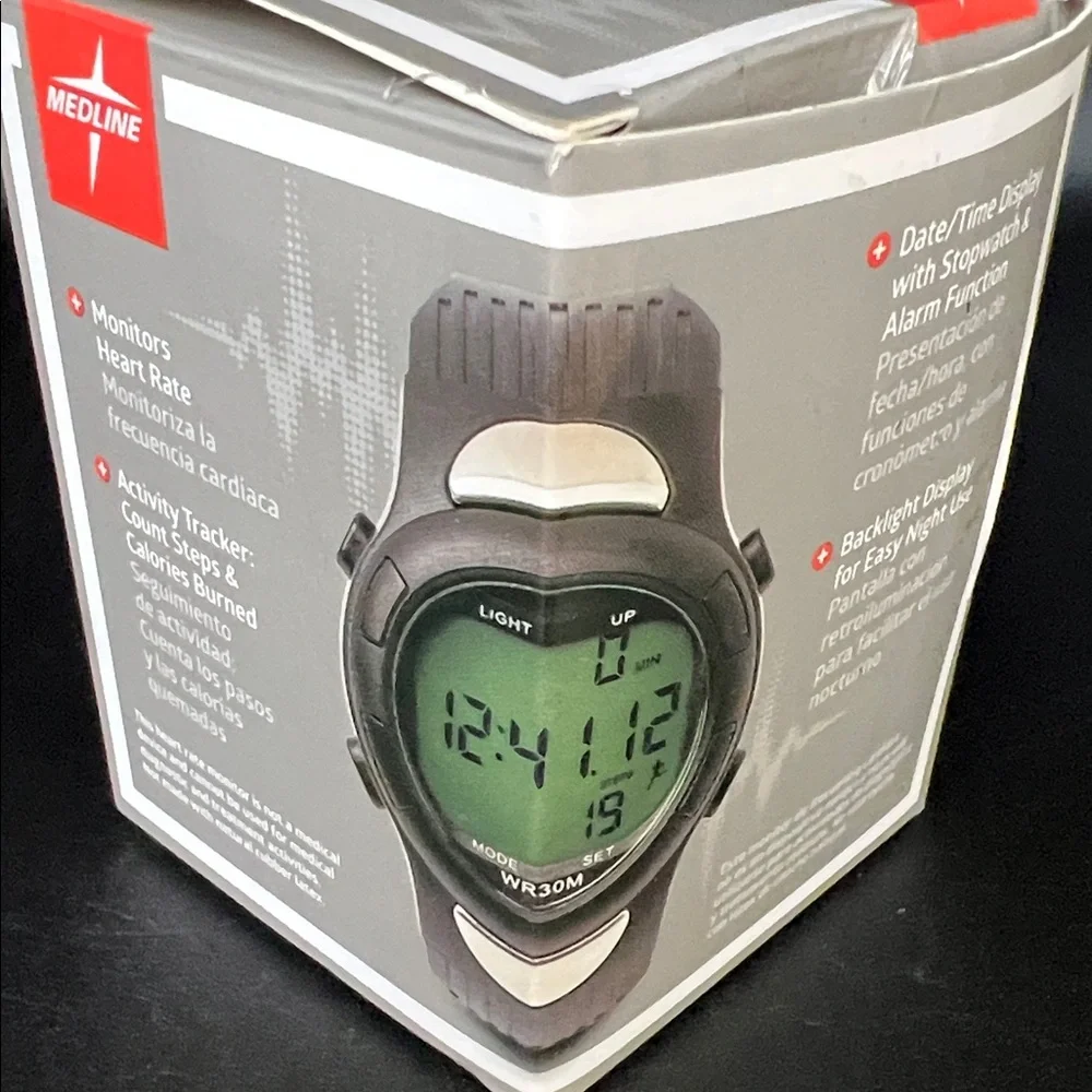New Medline Heart Rate Watch - Black/Gray